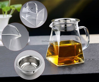 Glass Tea Pitcher with Strainer | Gongfu Fair Cup 500ml