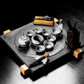 Ruyao Ice Crack Gongfu Tea Set with Stone Tray, 11-Pc