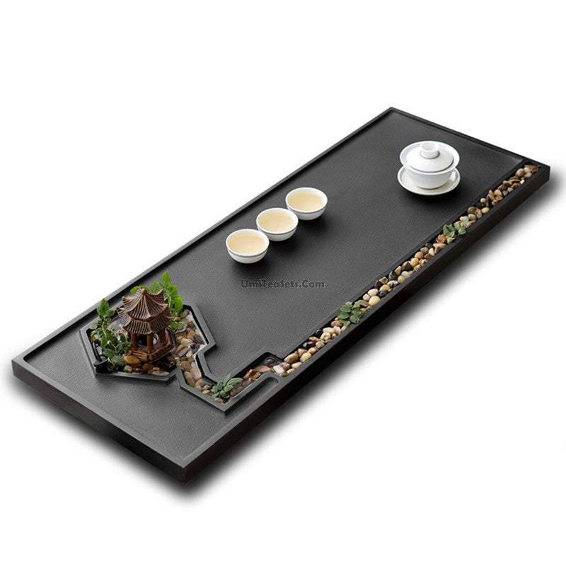 Tea Tray | Black Stone Zen Pavilion Brook Gongfu