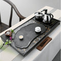 Tea Tray with Induction Cooker | Black Stone Lotus Pond
