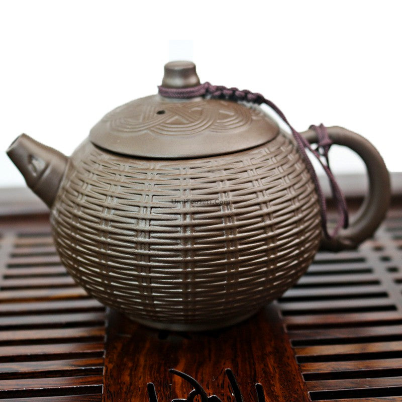 Yixing Purple Clay Gongfu Tea Set Bamboo Weaving 13-Piece