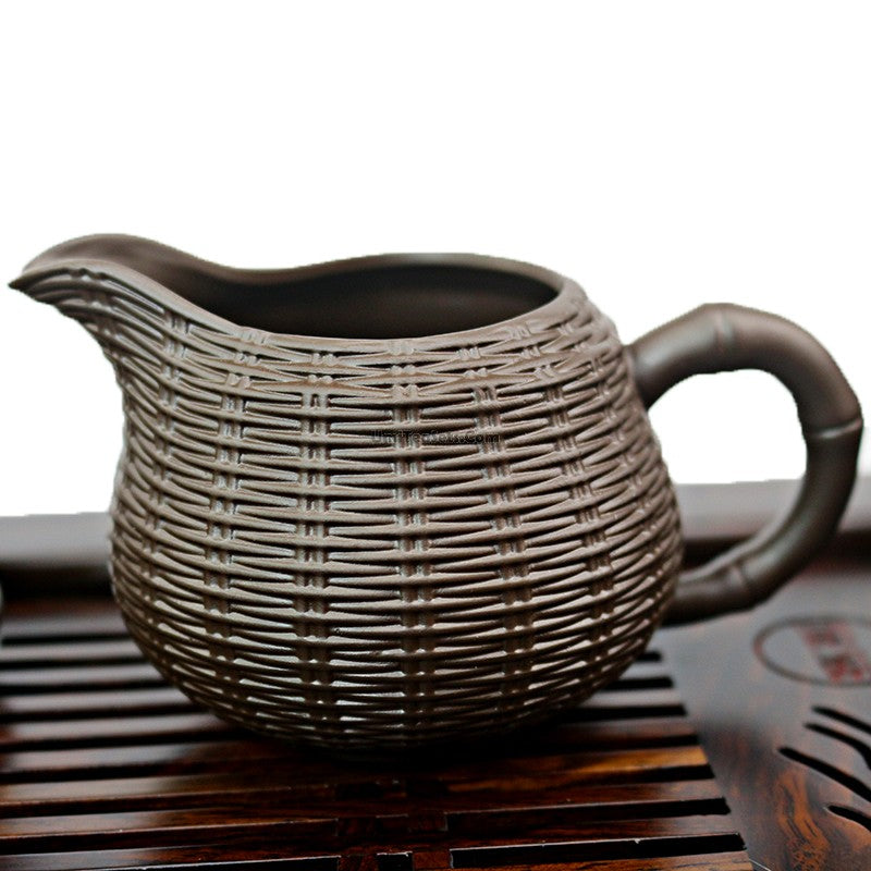 Yixing Purple Clay Gongfu Tea Set Bamboo Weaving 13-Piece