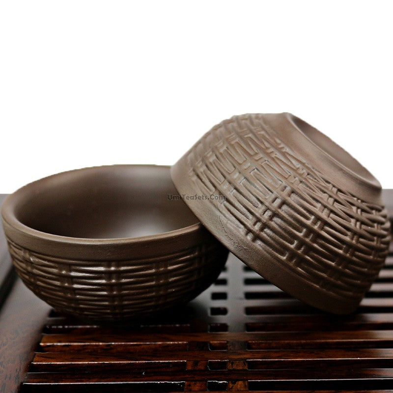 Yixing Purple Clay Gongfu Tea Set Bamboo Weaving 13-Piece