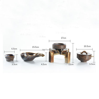 Jun Kiln Gongfu Tea Set Fish Pond Tray – Full Auto 11-Piece