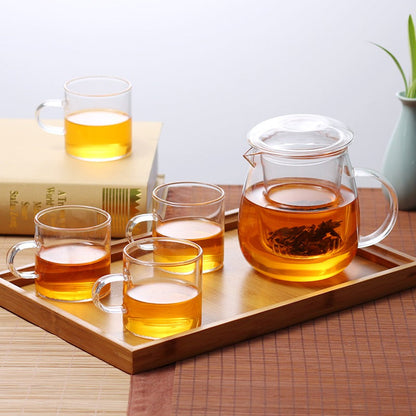 Glass Tea Cups Set of 6 Borosilicate Clear 200ml Lead-Free