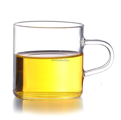 Glass Tea Cups Set of 6 Borosilicate Clear 200ml Lead-Free