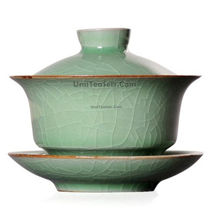 Longquan Celadon Ice Crack Gaiwan, 160ml Porcelain