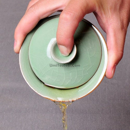 Longquan Celadon Ice Crack Gaiwan, 160ml Porcelain