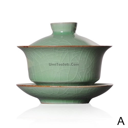 Longquan Celadon Ice Crack Gaiwan, 160ml Porcelain