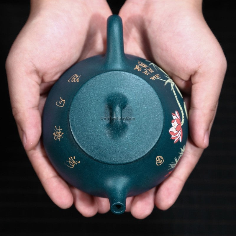 Gongfu Tea Set Yixing Blue Clay Lotus Shi Piao 8-Piece