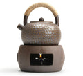Pottery Teapot Warmer Set Alcohol Candle Tea Warmer Clay