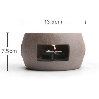 Pottery Teapot Warmer Set Alcohol Candle Tea Warmer Clay
