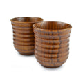 Wooden Tea Cups Set of 2 – Jujube Wood, Moire Grain
