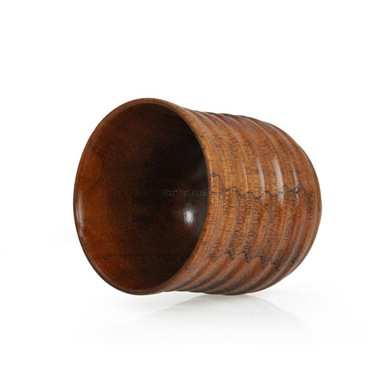 Wooden Tea Cups Set of 2 – Jujube Wood, Moire Grain