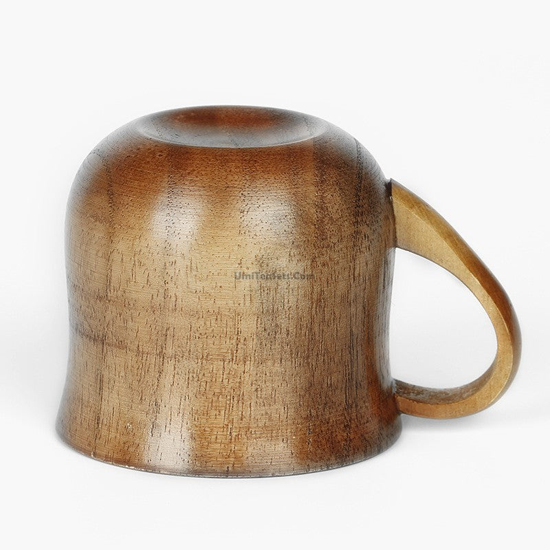 Handcrafted Jujube Wood Tea Cup With Handle Set of 2 | Japanese Style