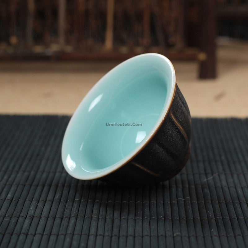 Tea Cup Japanese Mashiko Celadon Porcelain 50ml Gongfu Cup