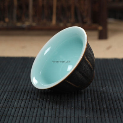 Tea Cup Japanese Mashiko Celadon Porcelain 50ml Gongfu Cup