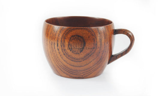 Wooden Tea Cup Set | Jujube Wood Cups Saucers & Spoons