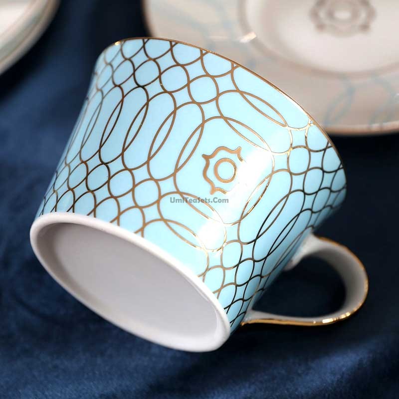 British Bone China Tea Set Thiago 24K Gold German Nano 12-Piece