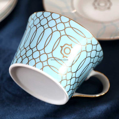 British Bone China Tea Set Thiago 24K Gold German Nano 12-Piece