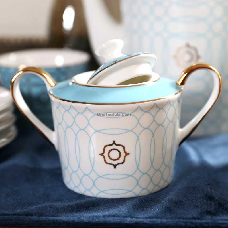 British Bone China Tea Set Thiago 24K Gold German Nano 12-Piece
