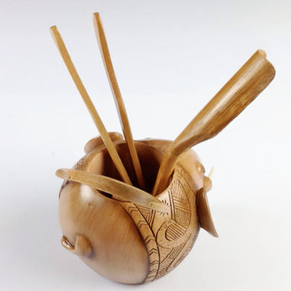 Gongfu Tea Tool Set — Elephant Wood Cha Dao 6-Piece