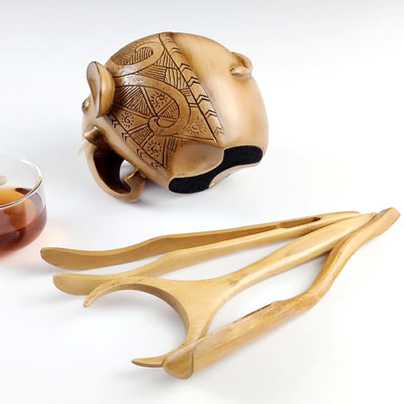 Gongfu Tea Tool Set — Elephant Wood Cha Dao 6-Piece