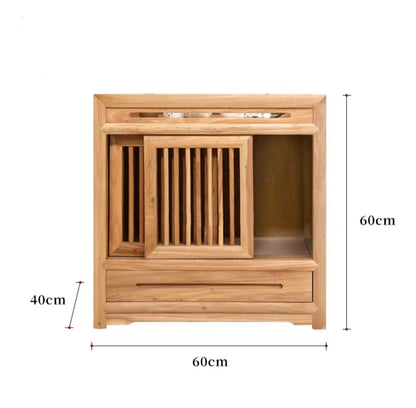 Elm Wood Display Cabinet Tea Cabinet – 300cm Curio Shelf