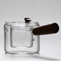 Borosilicate Glass Teapot Wooden Handle Stovetop 450ml