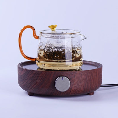 Glass Teapot with Cognac Handle – 580ml Borosilicate Stovetop