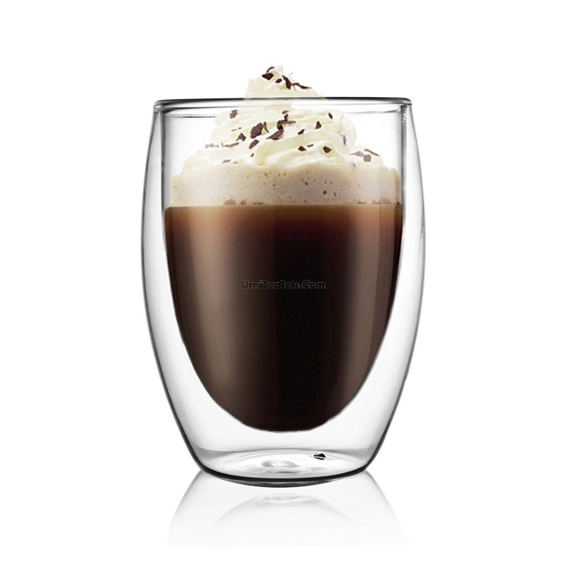 Double Wall Glass Cup Borosilicate 350ml Tea Coffee