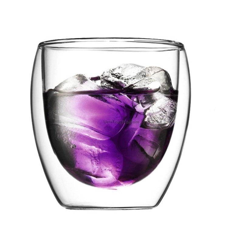 Double Wall Glass Tea Cup Borosilicate 250ml Clear