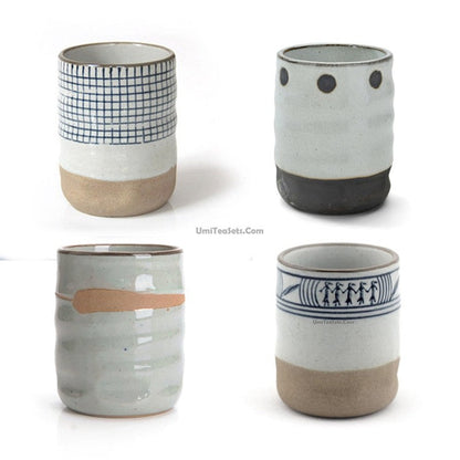 Japanese Tea Cup Karatsu Earthenware Handcrafted Ceramic
