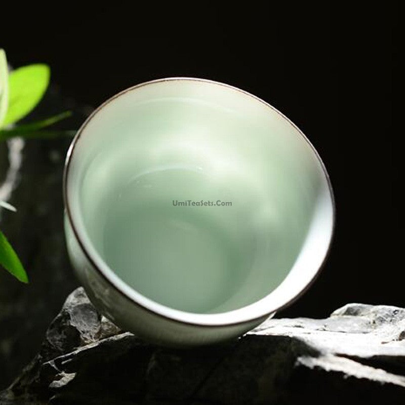 Jade Porcelain Lotus Gongfu Tea Cups | Set of 6