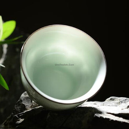 Jade Porcelain Lotus Gongfu Tea Cups | Set of 6