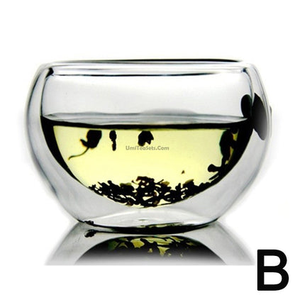 Gongfu Tea Cup Set 6pcs Double Wall Glass 50ml Borosilicate