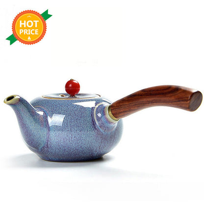Agate Lid Teapot Japanese Pottery Clay Sado 200ml