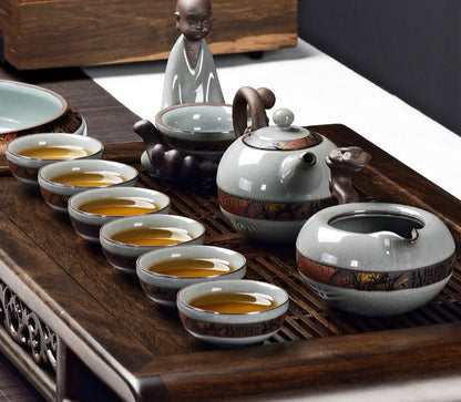 Ruyao Tea Set Ice Crack Glaze | Style A & B Gift Box
