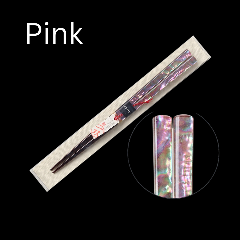 ISSOU Mother of Pearl Chopsticks Japanese Pink Blue Couples Gift