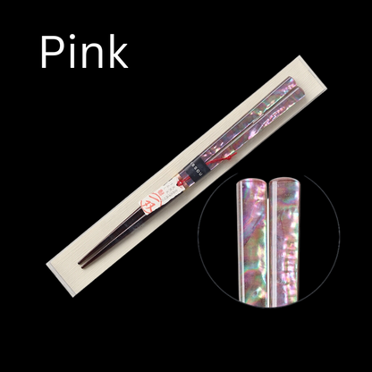 ISSOU Mother of Pearl Chopsticks Japanese Pink Blue Couples Gift