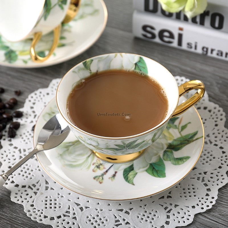 Bone China Camellia Tea Set Eagle Beak Spout 22-Piece Gift Box