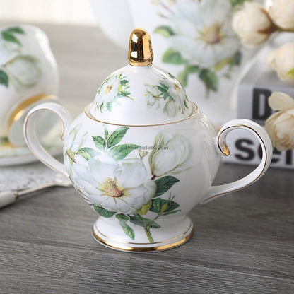 Bone China Camellia Tea Set Eagle Beak Spout 22-Piece Gift Box
