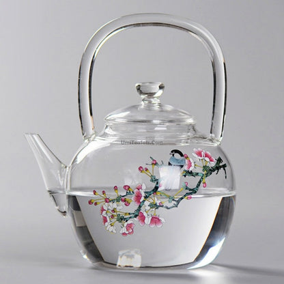 Glass Teapot Borosilicate – Magpie Peach Blossom 900ml