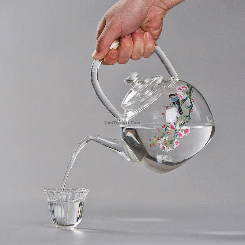 Glass Teapot Borosilicate – Magpie Peach Blossom 900ml