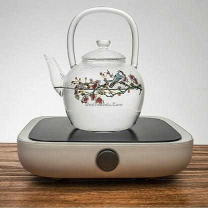 Glass Teapot Borosilicate – Magpie Peach Blossom 900ml