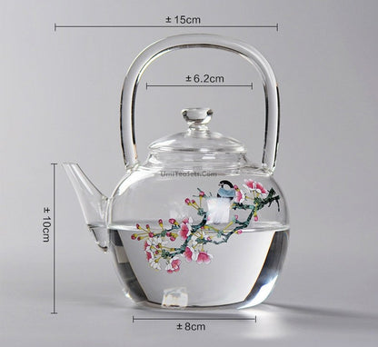 Glass Teapot Borosilicate – Magpie Peach Blossom 900ml