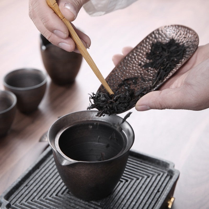 Bronze Cha He Tea Holder Handmade Tea Presenter