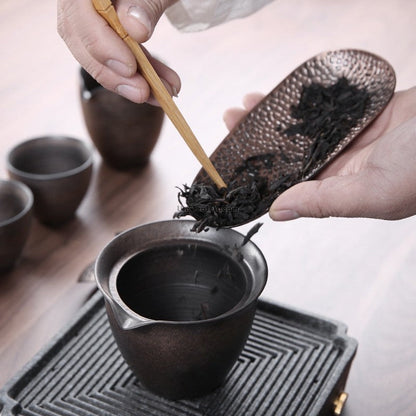 Bronze Cha He Tea Holder Handmade Tea Presenter