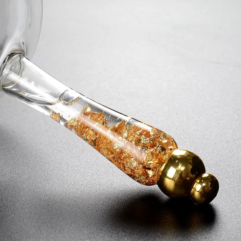Glass Fairness Cup Golden Handle 250ml Tea Pitcher