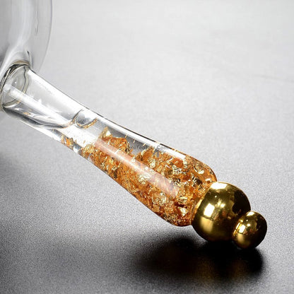 Glass Fairness Cup Golden Handle 250ml Tea Pitcher